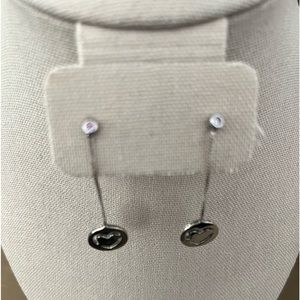 Pandora Drop heart sterling silver earrings